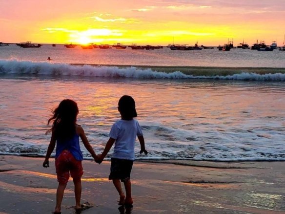 Family enjoying outdoor space in Nicaragua real estate property in San Juan del Sur