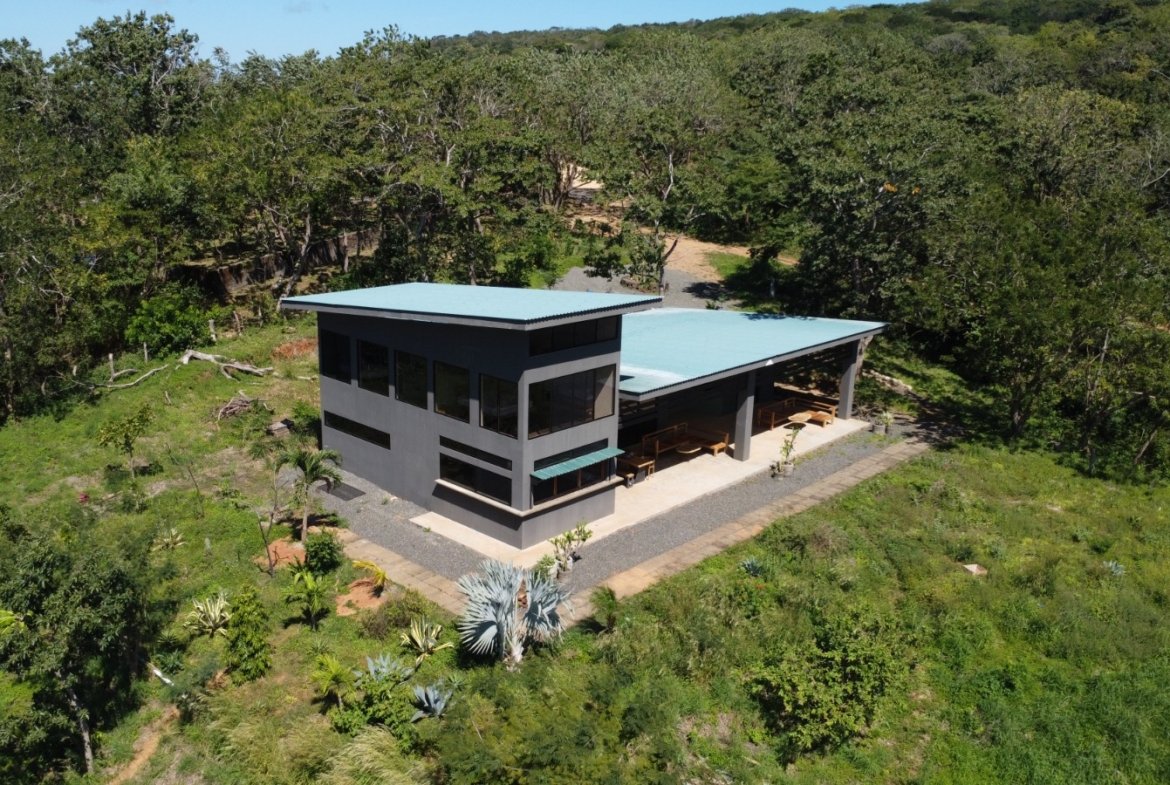 Aerial Ocean and mountain view home on 1 acre near San Juan del Sur, Nicaragua