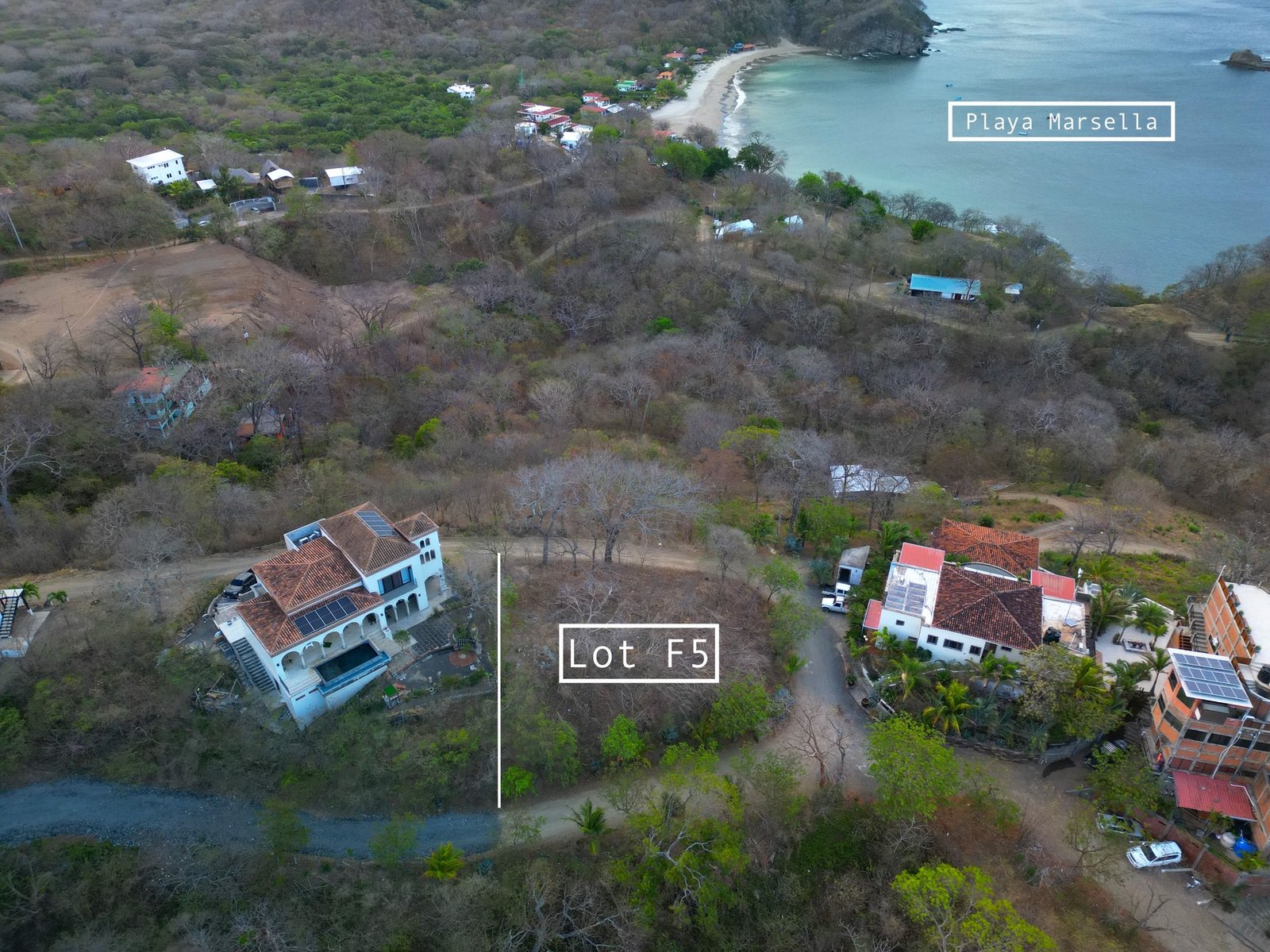 Ocean view lot Playa Maderas San Juan del Sur Nicaragua with ridge and ocean views