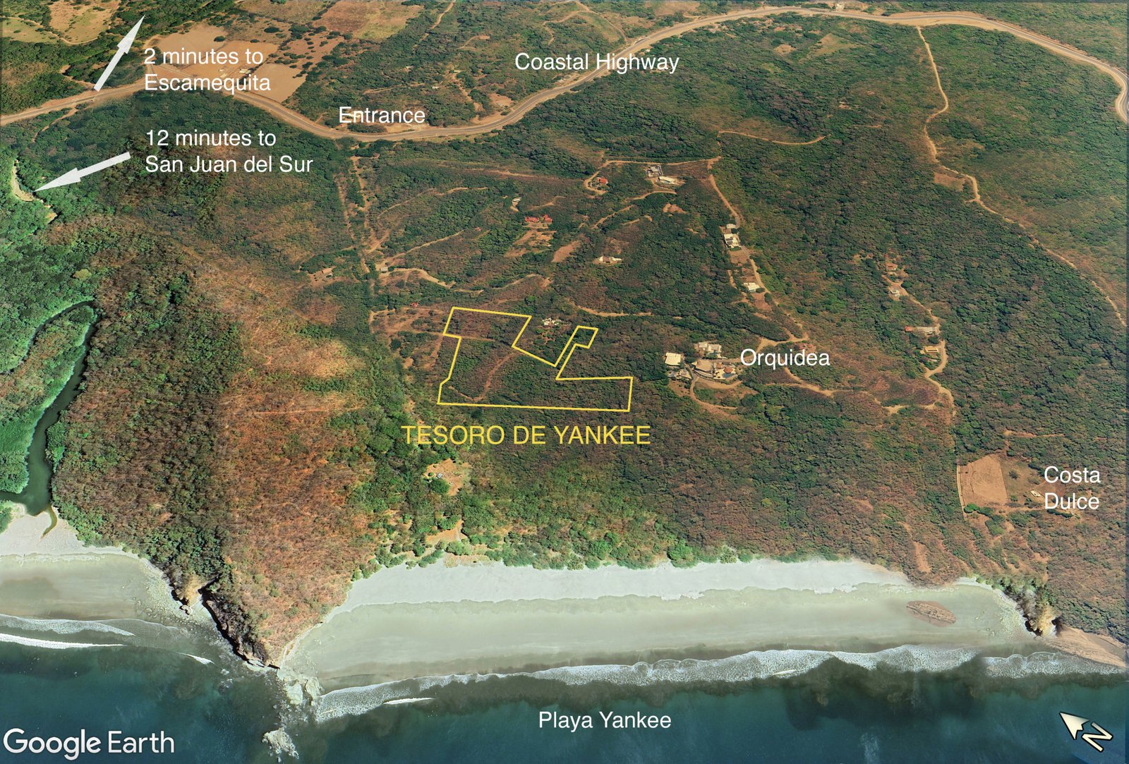 Prime investment land with ocean views near Playa Yankee on Nicaragua's Pacific Coast