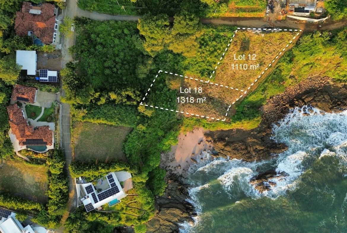 Oceanfront land and adjacent lot for sale at Playa Remanso near San Juan del Sur Nicaragua