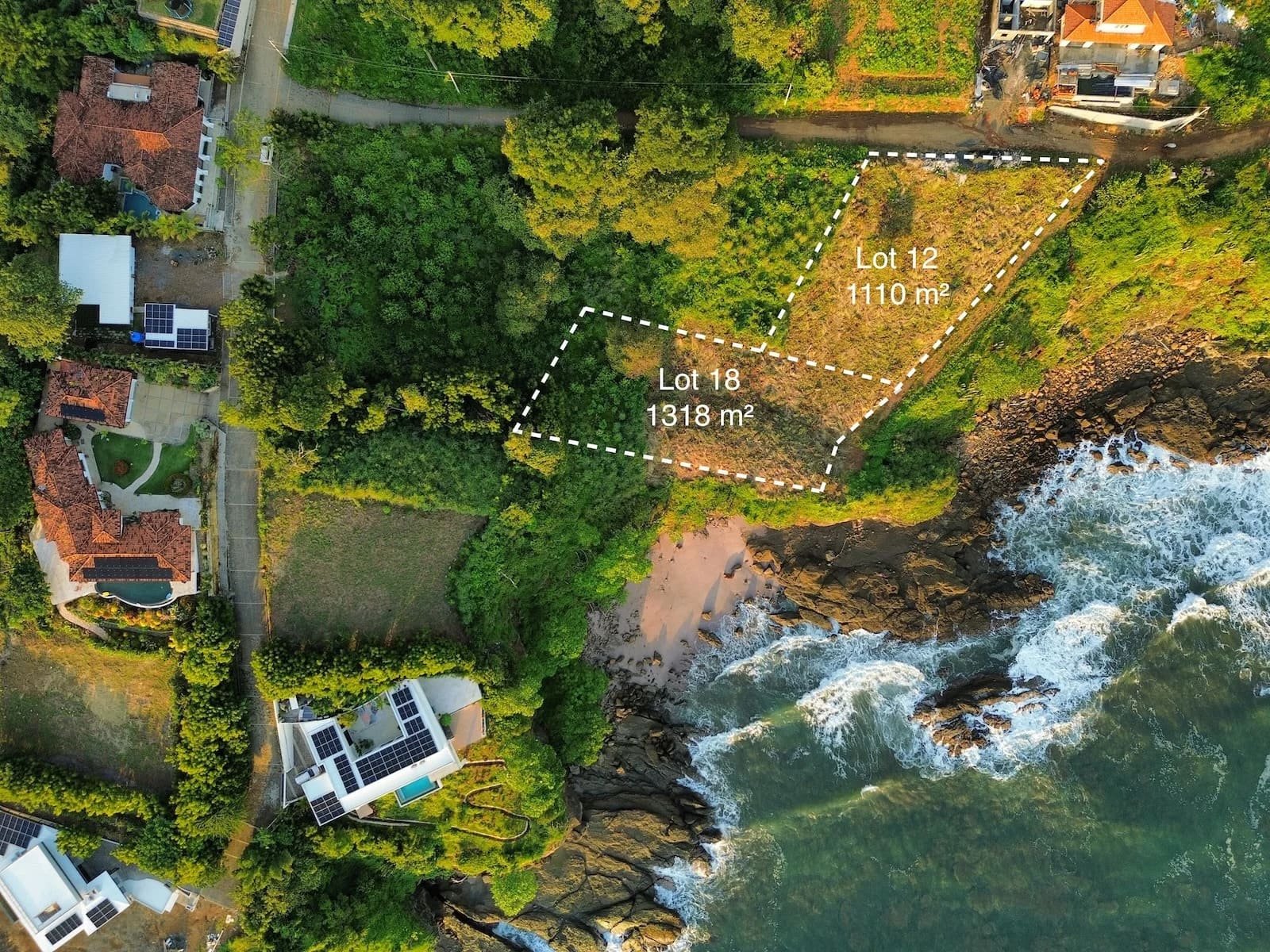Oceanfront land and adjacent lot for sale at Playa Remanso near San Juan del Sur Nicaragua
