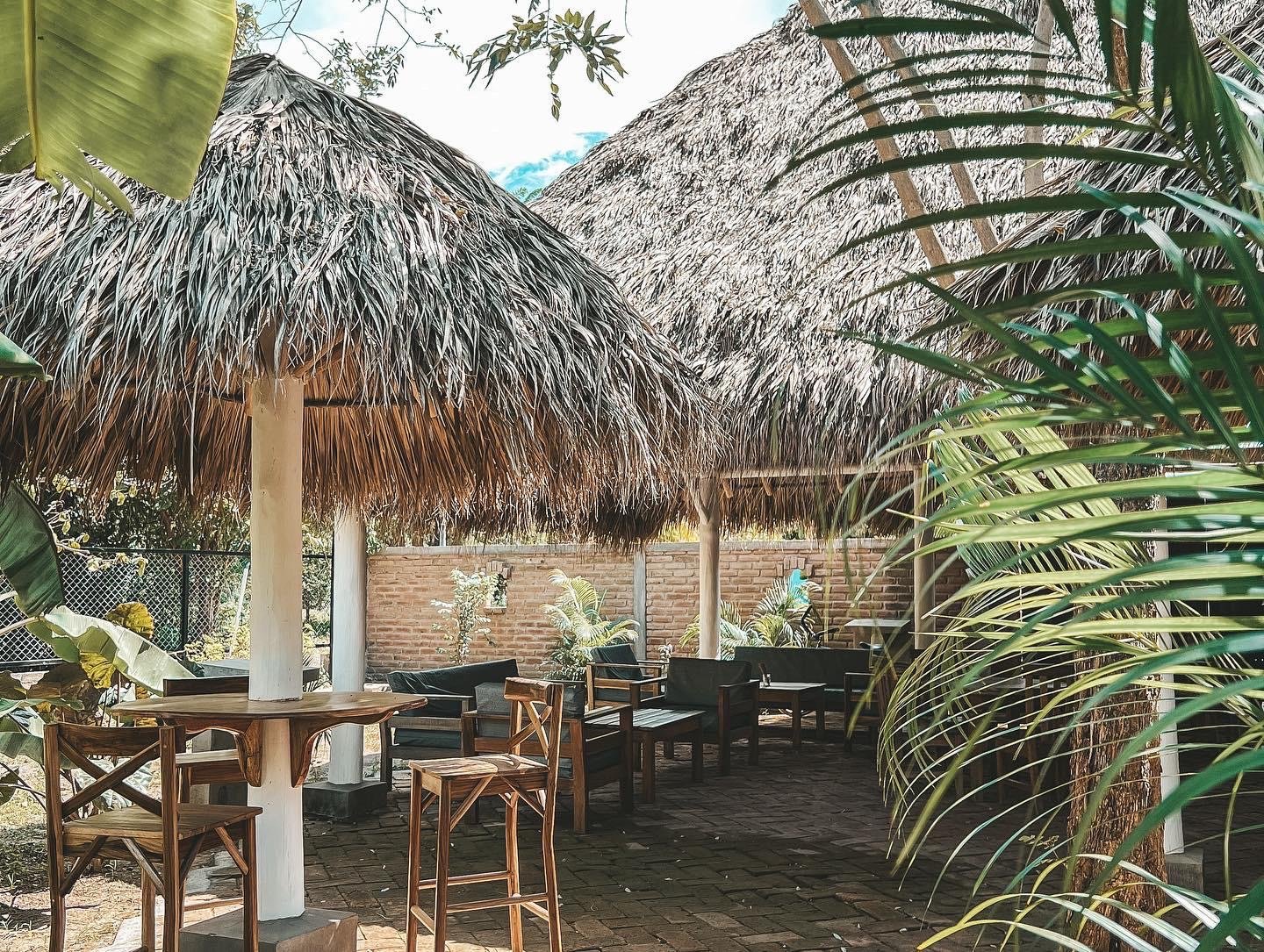 Communal lounge area for guests at Monoloko Lodge, Popoyo, Tola, Nicaragua